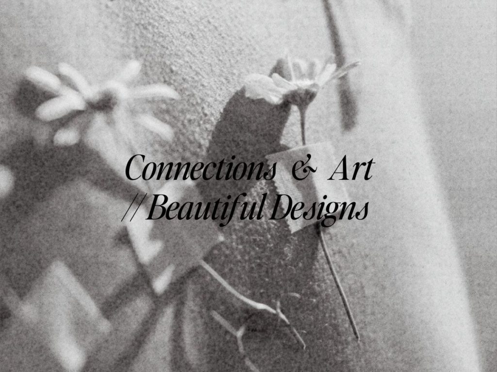 Connections & art // beautiful design on black and white image of daisies